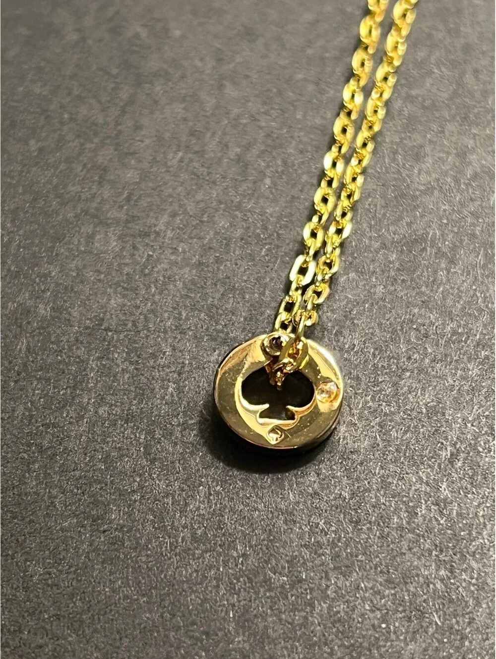 Gold Kate Spade Pendant on a Chain Link Necklace, Pave Set Crystals (18”)